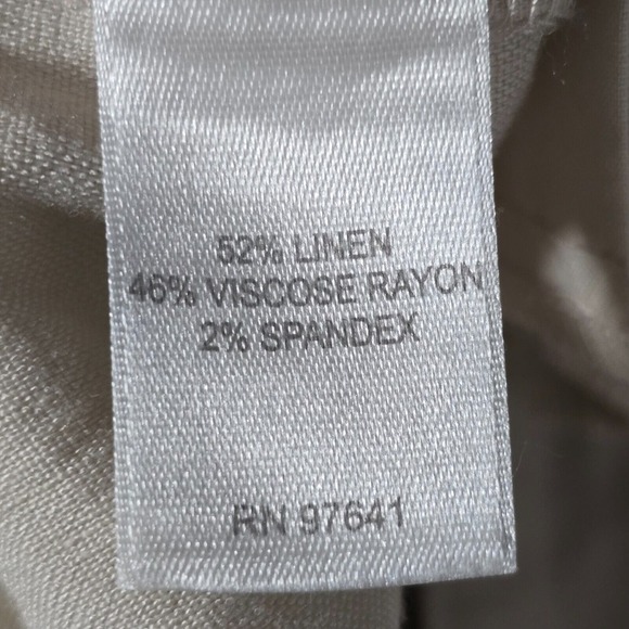 J Jill Pants Womens 18 Beige Linen‎ Blend Pull On Straight Leg Beach Coastal - Picture 5 of 13